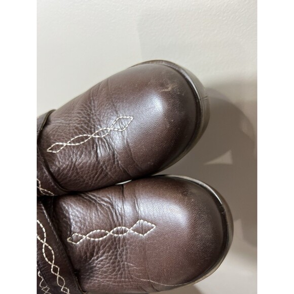 Ariat Shoes Womens Size 9 B Brown Leather Embroidered Floral Clogs Comfort - Picture 6 of 10